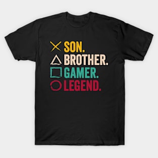 Son Brother Gaming Legend For Gamer T-Shirt